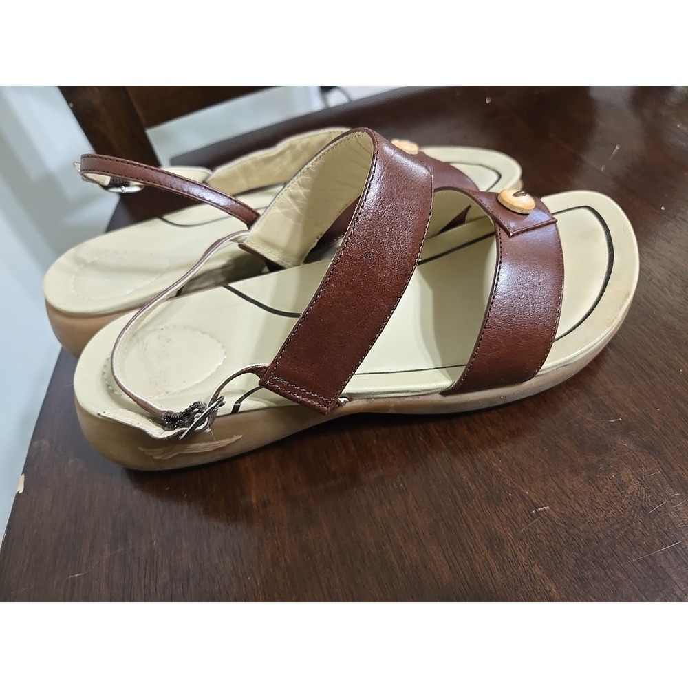 Dansko Sling Back Open Toe Womens Sandal Shoes Sz 38 Or US 8 Brown Leather - Picture 3 of 9